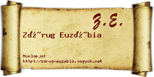 Zárug Euzébia névjegykártya